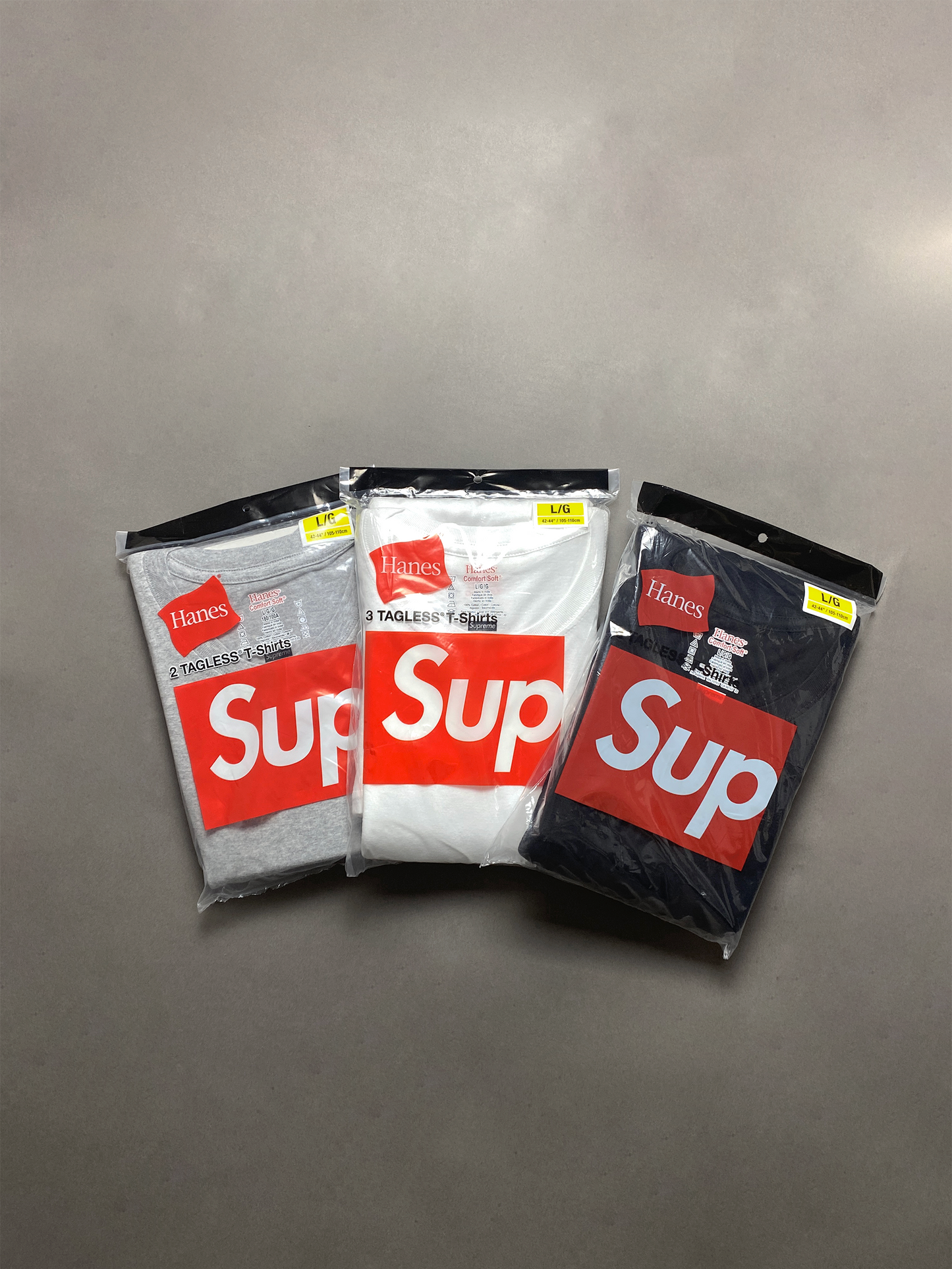 Pack de 3 Camisetas Supreme x Hanes preto