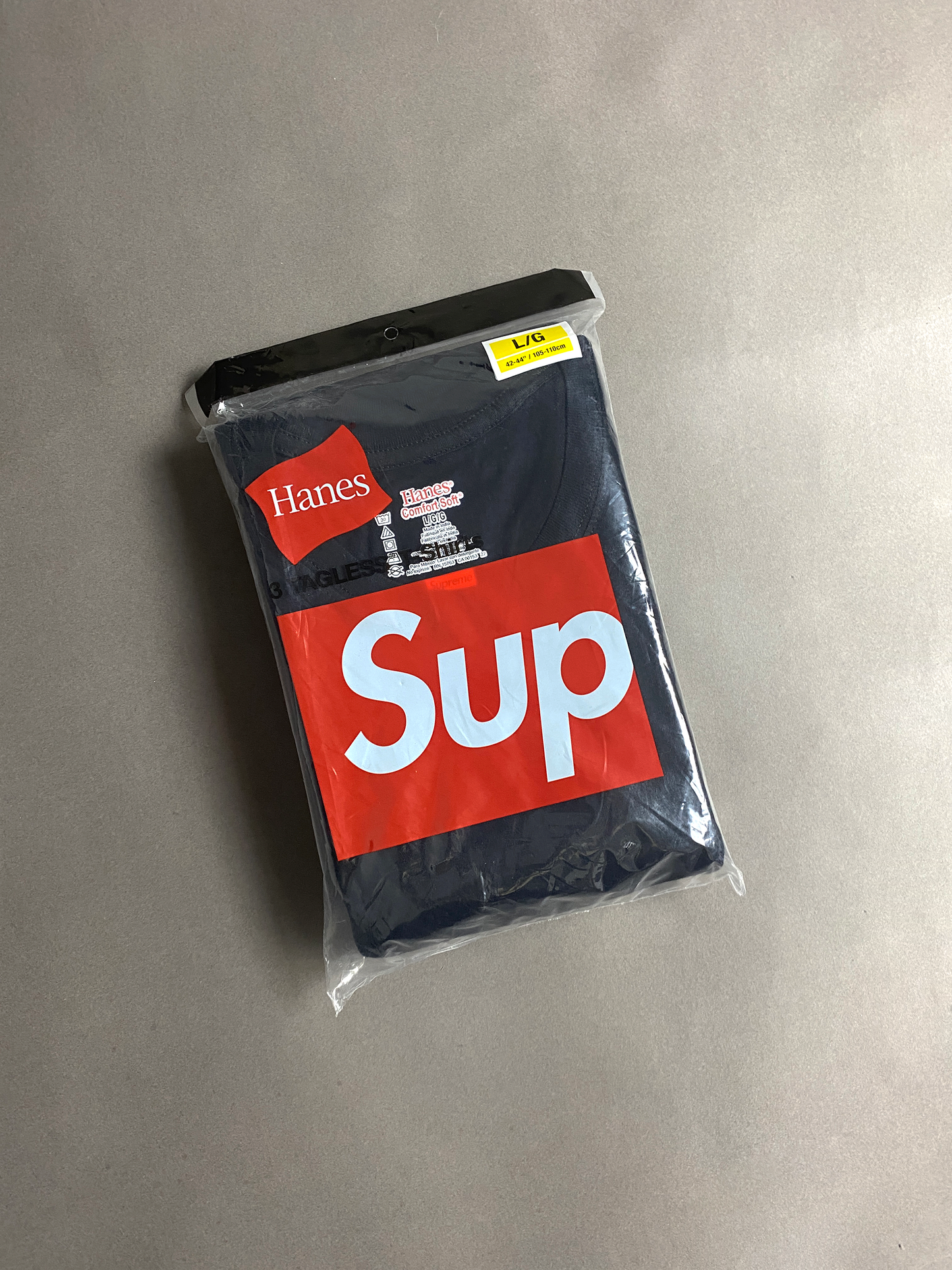 Pack de 3 Camisetas Supreme x Hanes preto