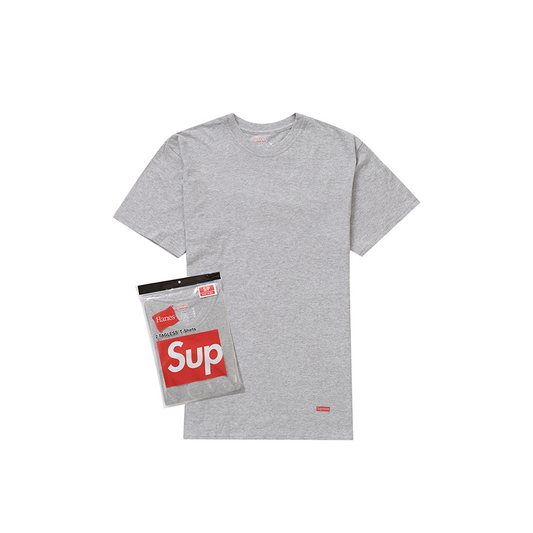 Pack de 2 Camisetas Supreme x Hanes cinza