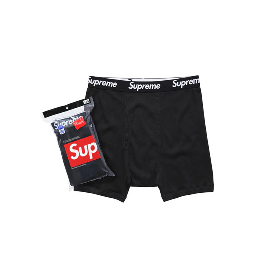 Pack de 4 Cuecas boxer Supreme x Hanes preto