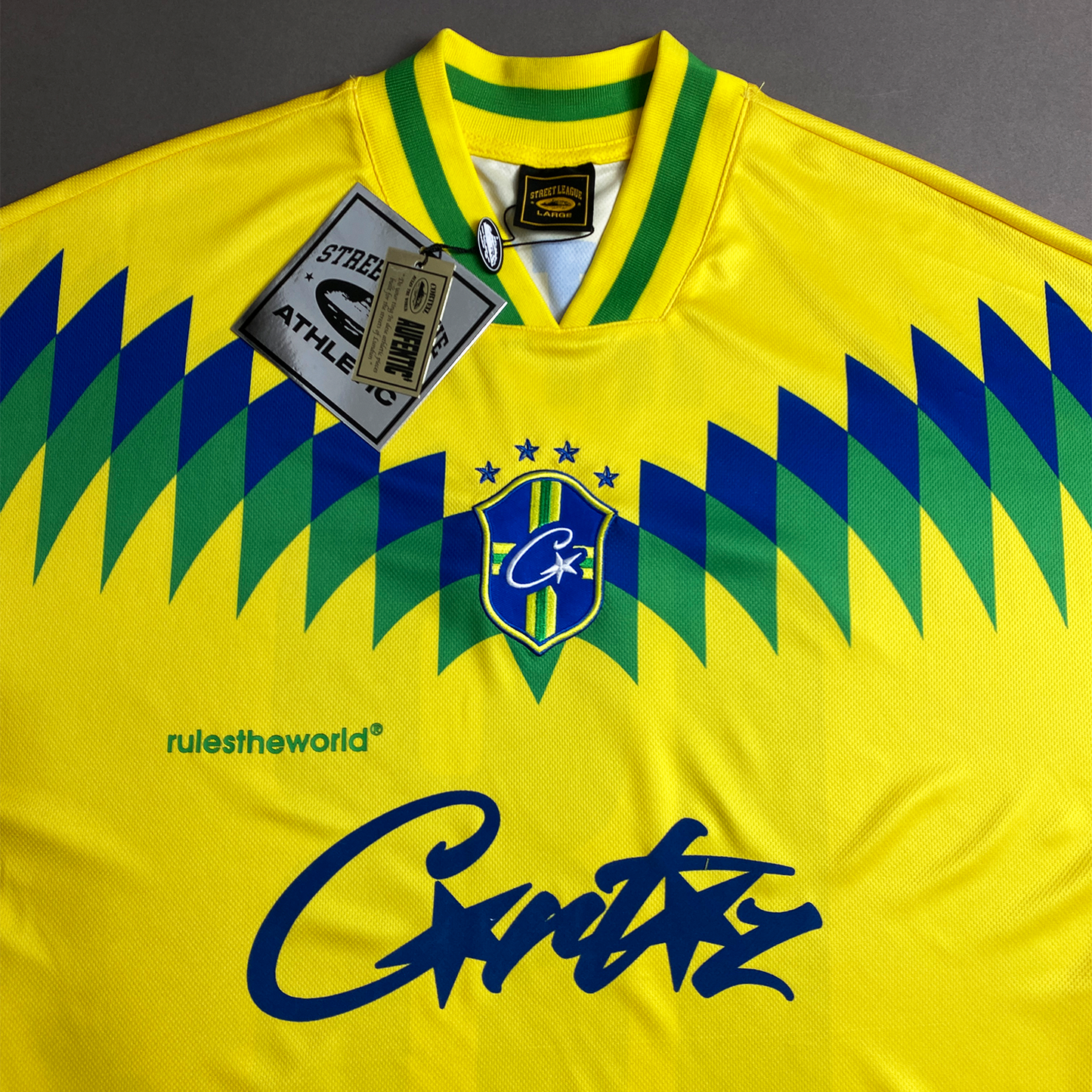 Camiseta Corteiz  Jersey American Club Brazil Amarela