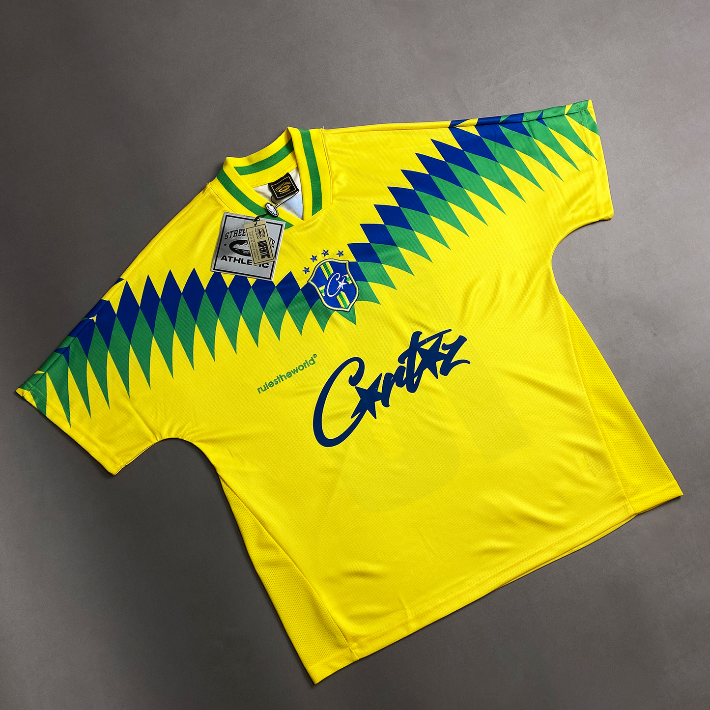 Camiseta Corteiz  Jersey American Club Brazil Amarela